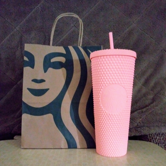 starbucks matte pink studded tumbler 2020